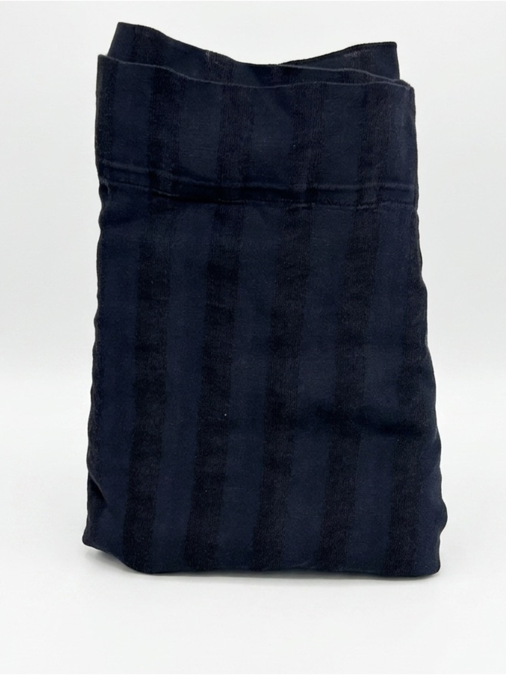 CB2 Linen Blend Track Black Striped Curtain Panel 48x108